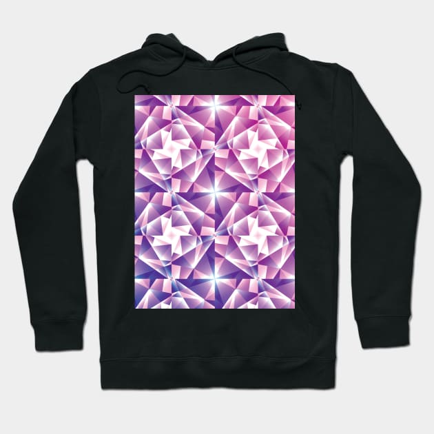 Purple Geometric Pinwheel Pattern Hoodie by tanyadraws